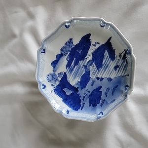 Blue and White Ceramic Compote